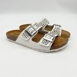 Bio Gold Leather Italian Made Slides Cork Slides Sandals